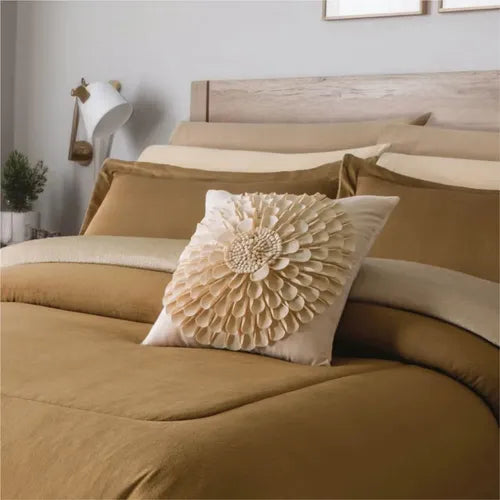 Cobertor Con  Borrega Caramel