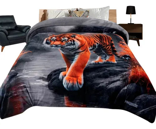 Cobertor de Borrega Serenity Jumbo Tigre MÇðstico