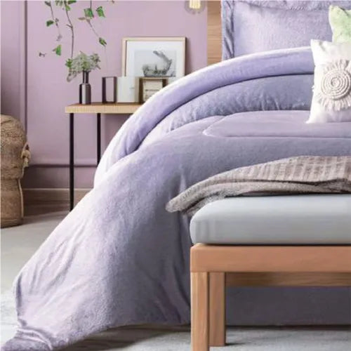 Cobertor Con  Borrega Lavanda