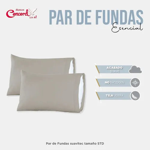 Par De Fundas Esencial Gris Light