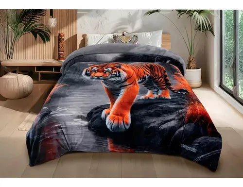 Cobertor de Borrega Serenity Jumbo Tigre MÇðstico
