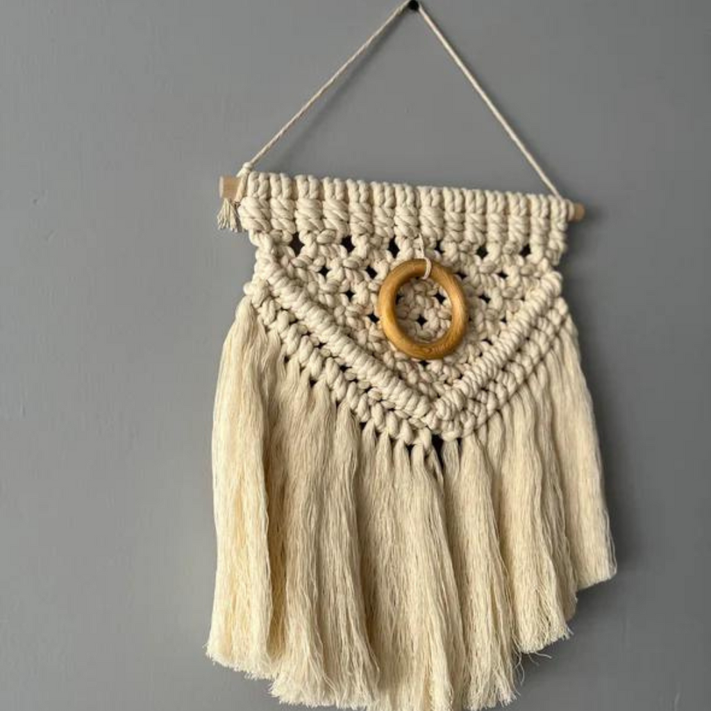 Tapiz de macramé colgante