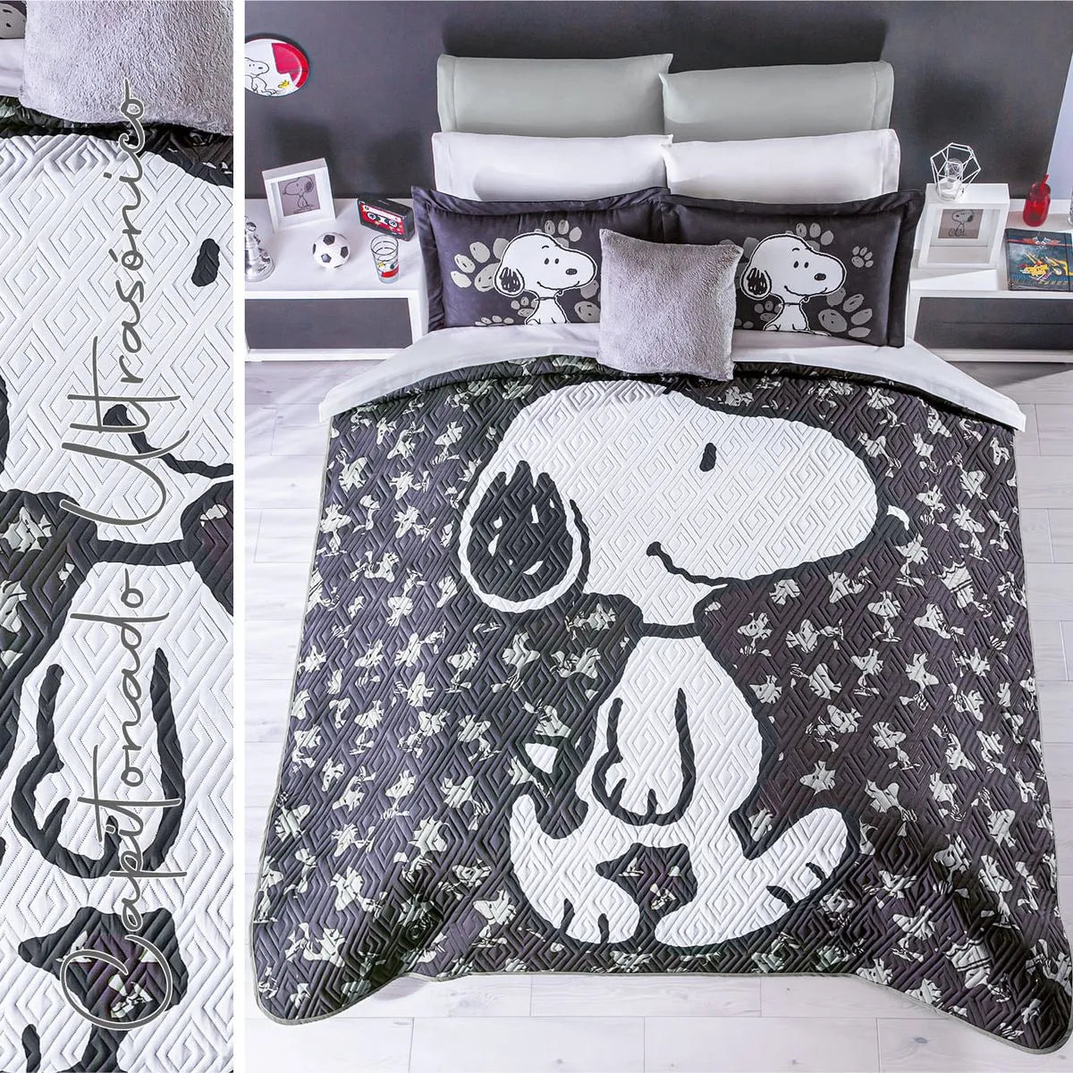 Edredón Ligero Neo Snoopy Black