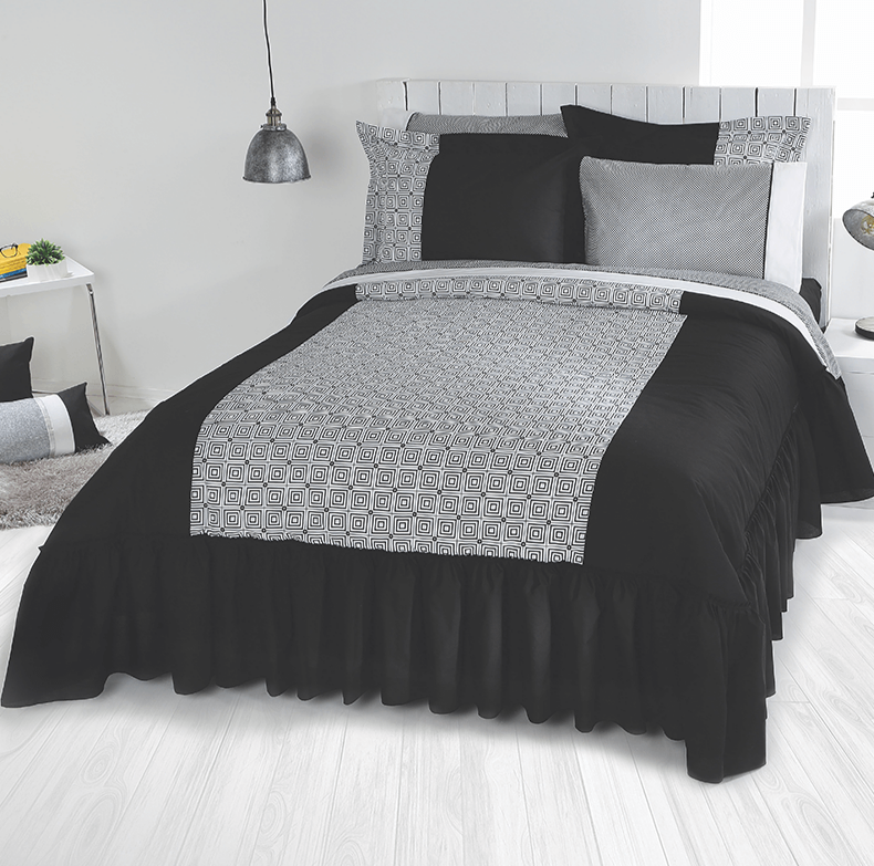 Edrecolcha Con Cojines Baruk Negro