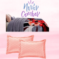Combo Cobertor Con Borrega Matrimonial Serenity Antonella y Fundas De Almohada Deep Rose