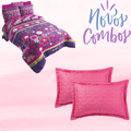 Combo Cobertor de Borrega Serenity Jumbo Cozumel y Fundas fiusha