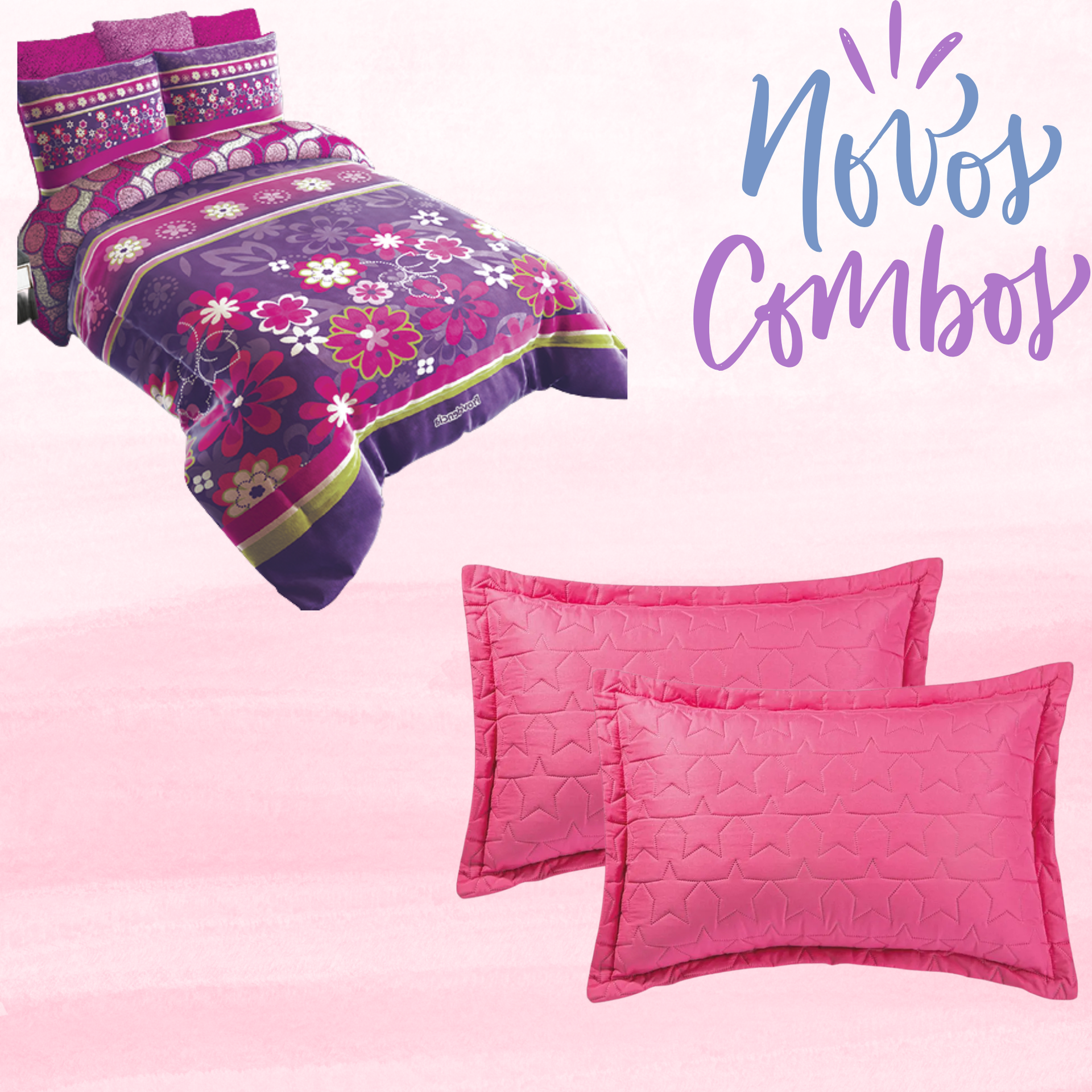 Combo Cobertor de Borrega Serenity Jumbo Cozumel y Fundas fiusha