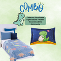 Cobertor Ultra Suave Ligero Saurio + Funda Decorativa Dino Astronauta