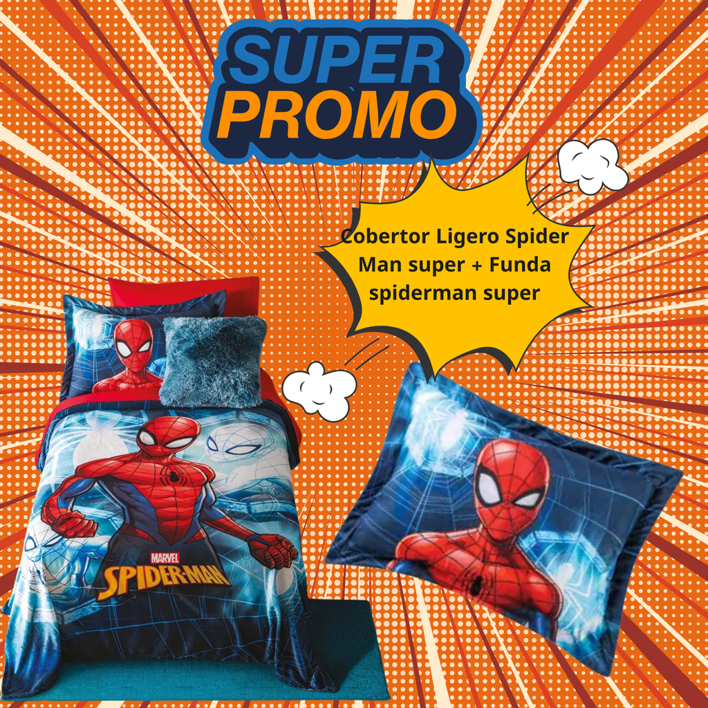 Cobertor Ligero Spider Man super  + Funda spiderman super
