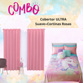 Cobertor ULTRA Suave+Cortinas Rosas