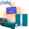 Combo Colcha Neo Esmeralda + Cortinas Largas Esmeralda