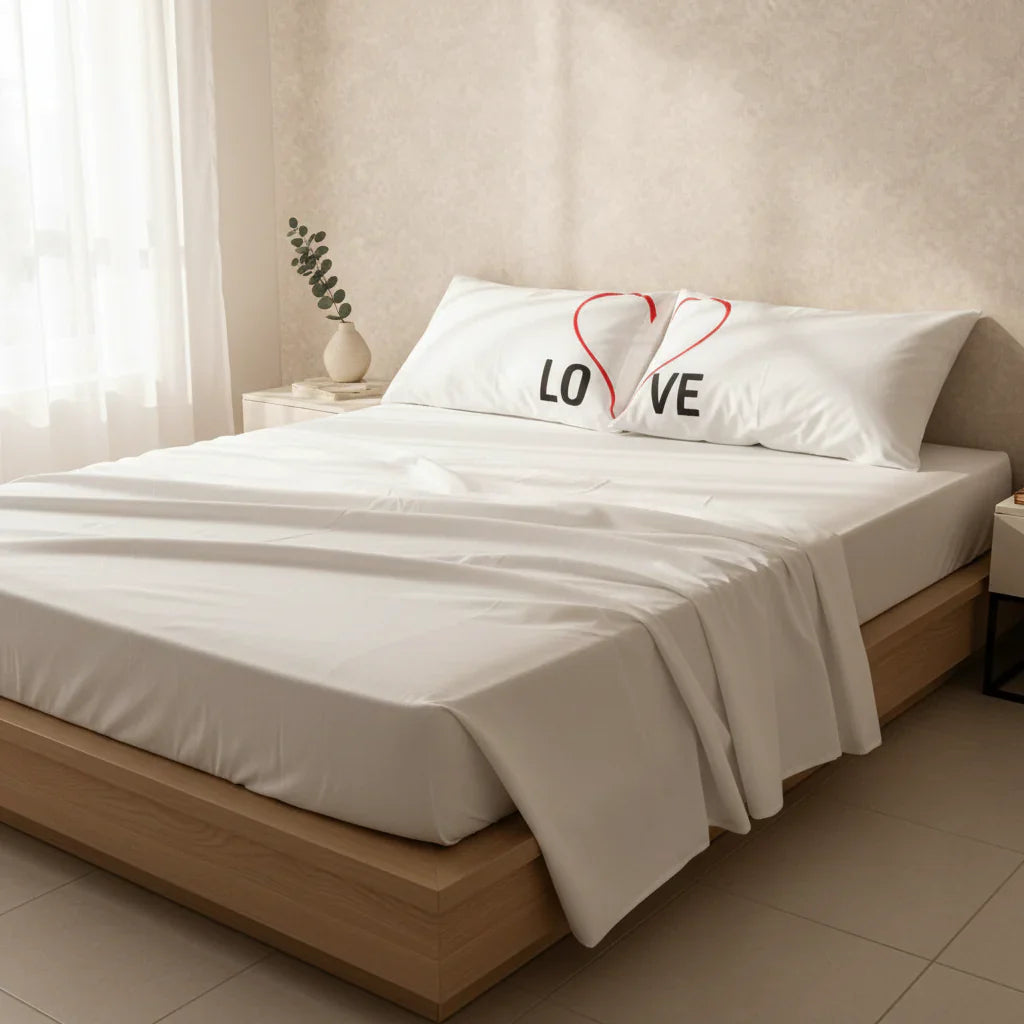Sabana Love Corazón Blanca Matrimonial