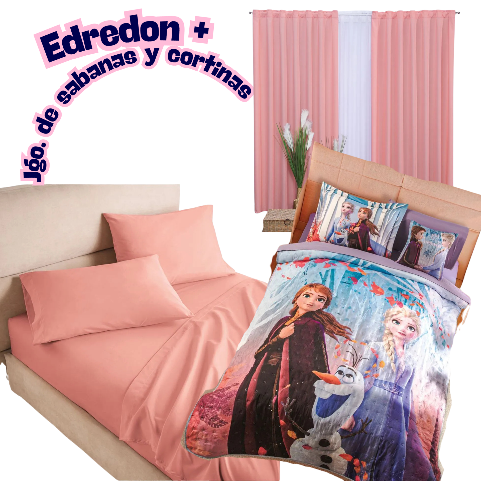 Edredón Neo Elsa y Anna + Sabanas y Cortinas