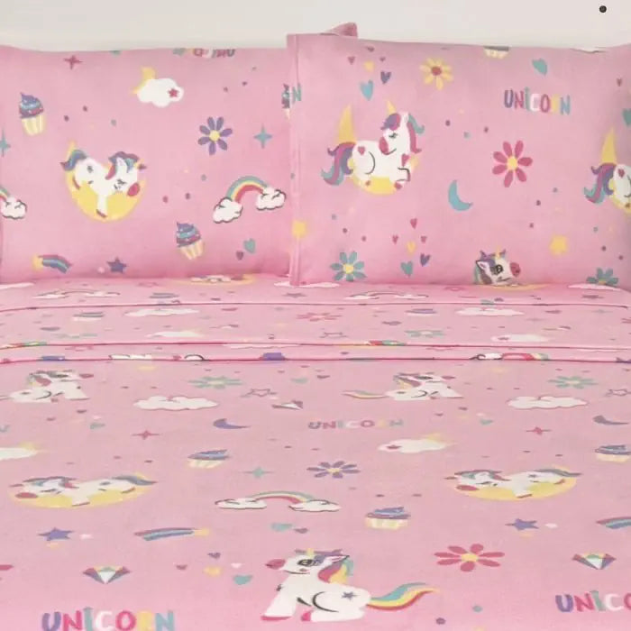 Sábanas Polar SÚPER Suaves y Calientita Unicornio 🦄