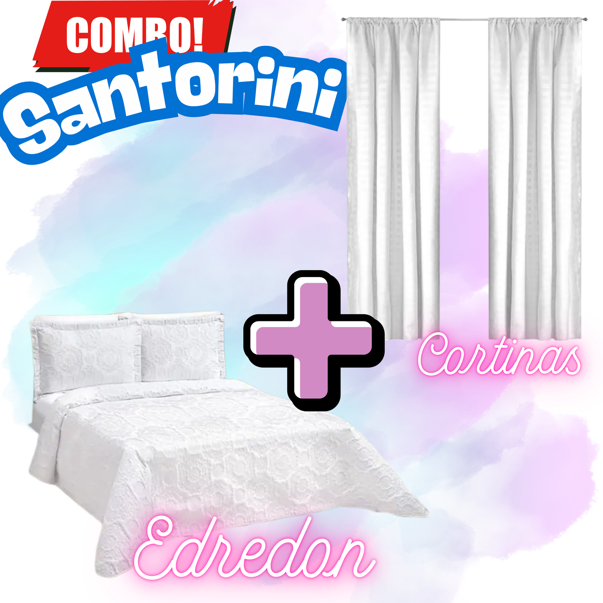 Edredón Ultrasónico Santorini con Cortinas