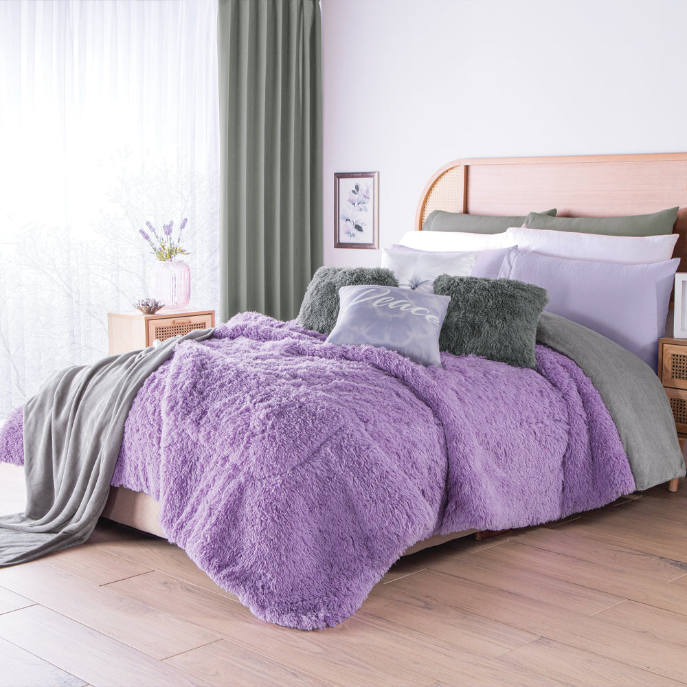 Cobertor Con Borrega Violeta
